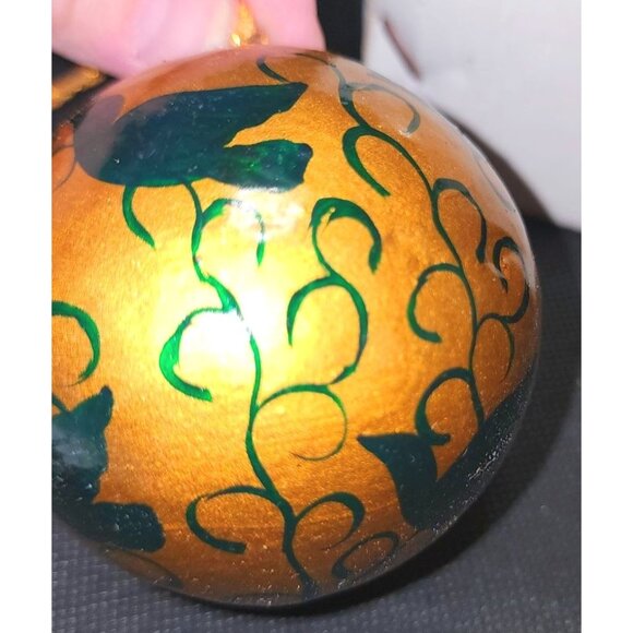 Handcrafted Gold Green Bird Dove  Ornament With Tassel NOS Made In India - Picture 6 of 8